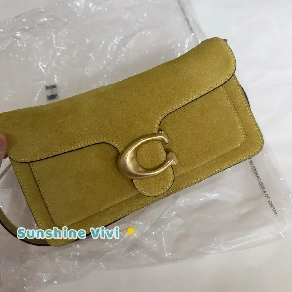 NWT Coach Suede Tabby Shoulder Bag 26 CEN52 Brass/Light Citron